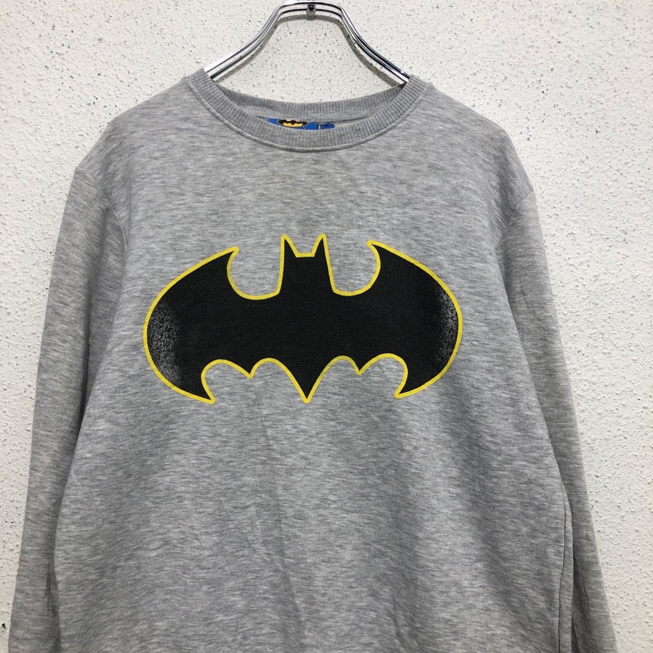 BATMAN プリント スウェット トレーナー M ライトグレー ブラック 