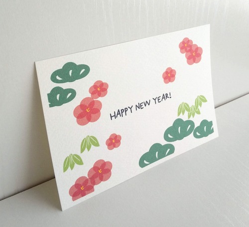 ハッピーニューイヤー「松竹梅」　ポストカード　/3枚セット　naturako