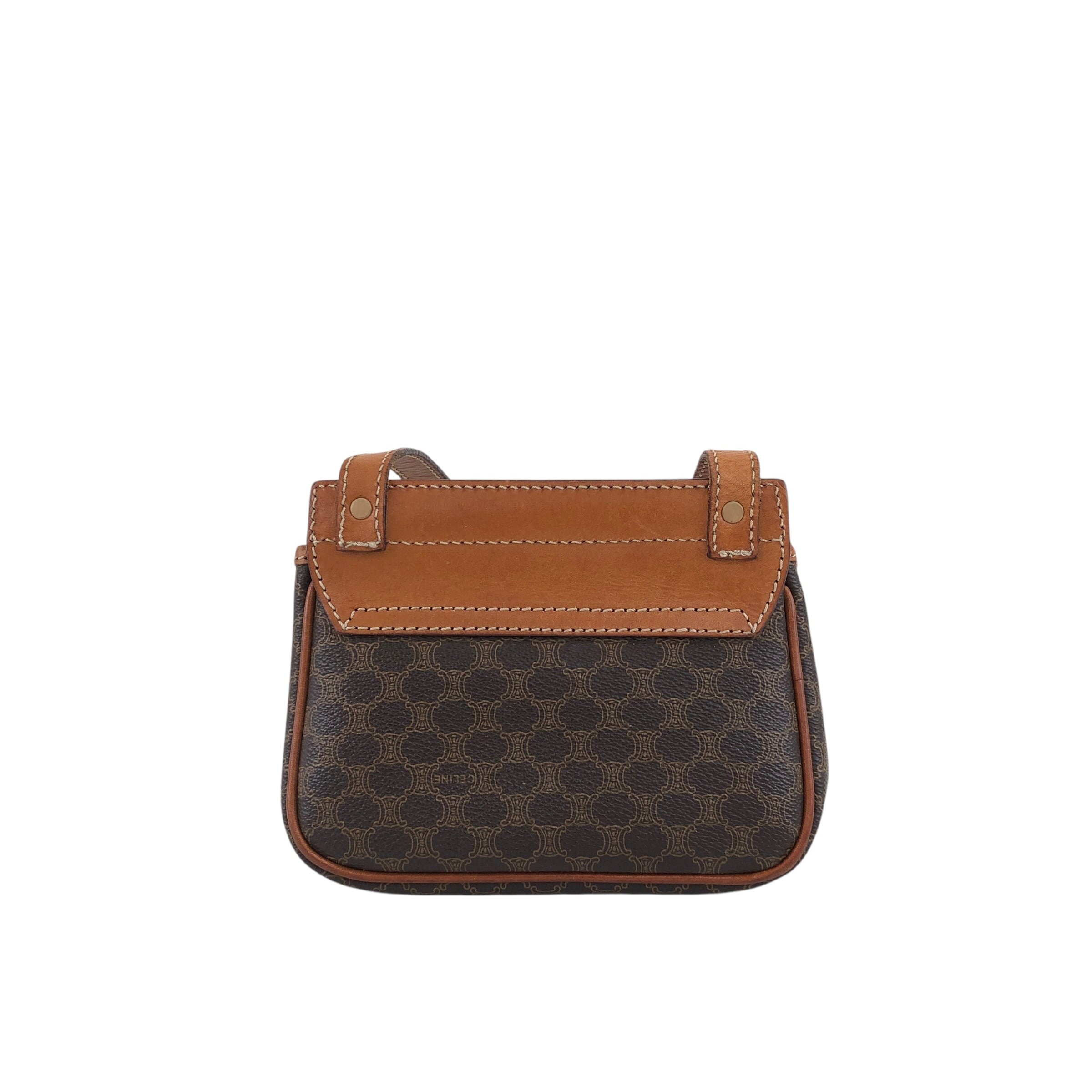 ★CELINE セリーヌ  マカダム ショルダーバッグ ブラウン ブラゾン PVCレザー ミニバッグ nwujcb CELINE セリーヌ マカダム ショルダーバッグ ブラウン ブラゾン PVC