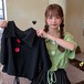 ✞ きれいめ☆ショートシャツブラウスギャザーレースTシャツ ✞ゴスロリ SM ミリ 甘ロリ クラロリ 和ロリ エレガント 黒ロリ 姫ロリ 華ロリ BB-BB3272502