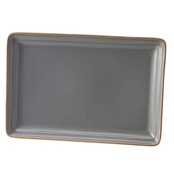 TAMAKI エッジライン レクタングルプレートL グレー 28.2×19.4×高さ2.4cm 電子レンジ・食洗機対応 T-918708