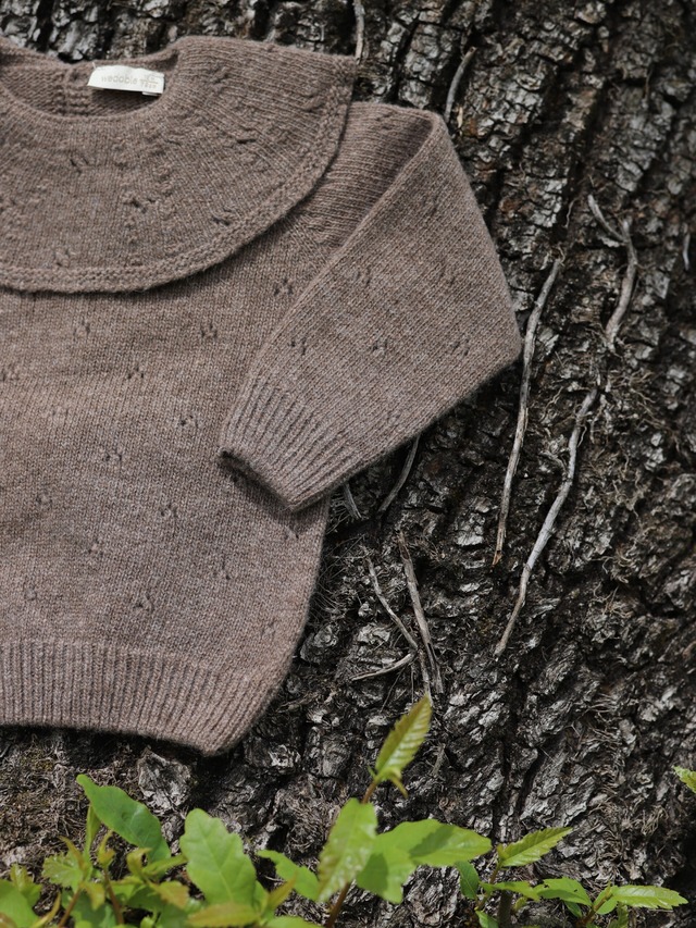 【wedoble】メリノウールニットセーター(Brown)