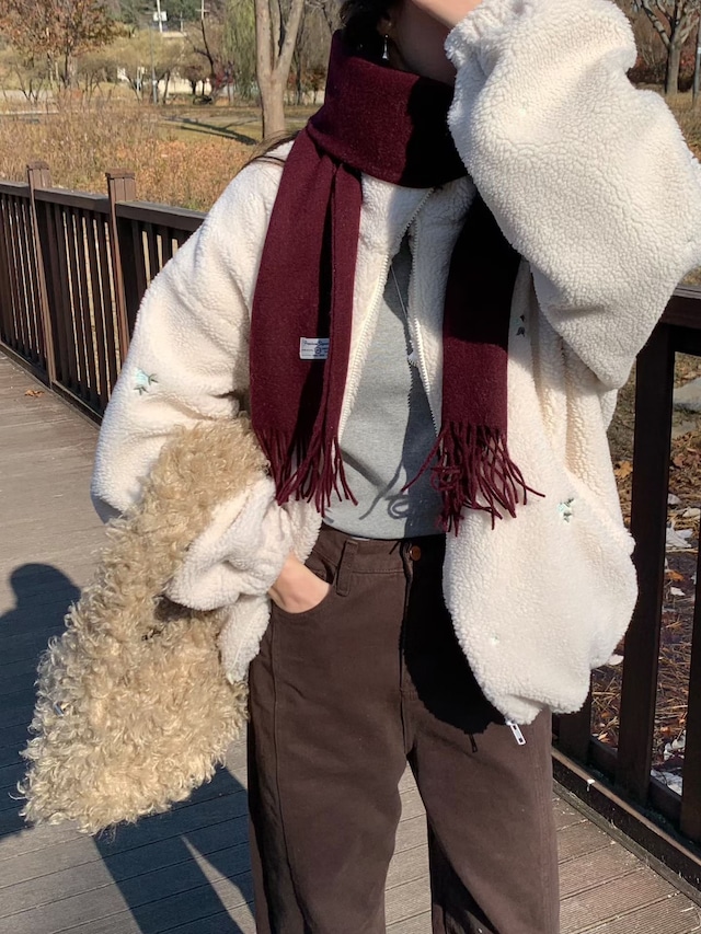 (予約) signature / Fog embroidered fleece jumper 1color