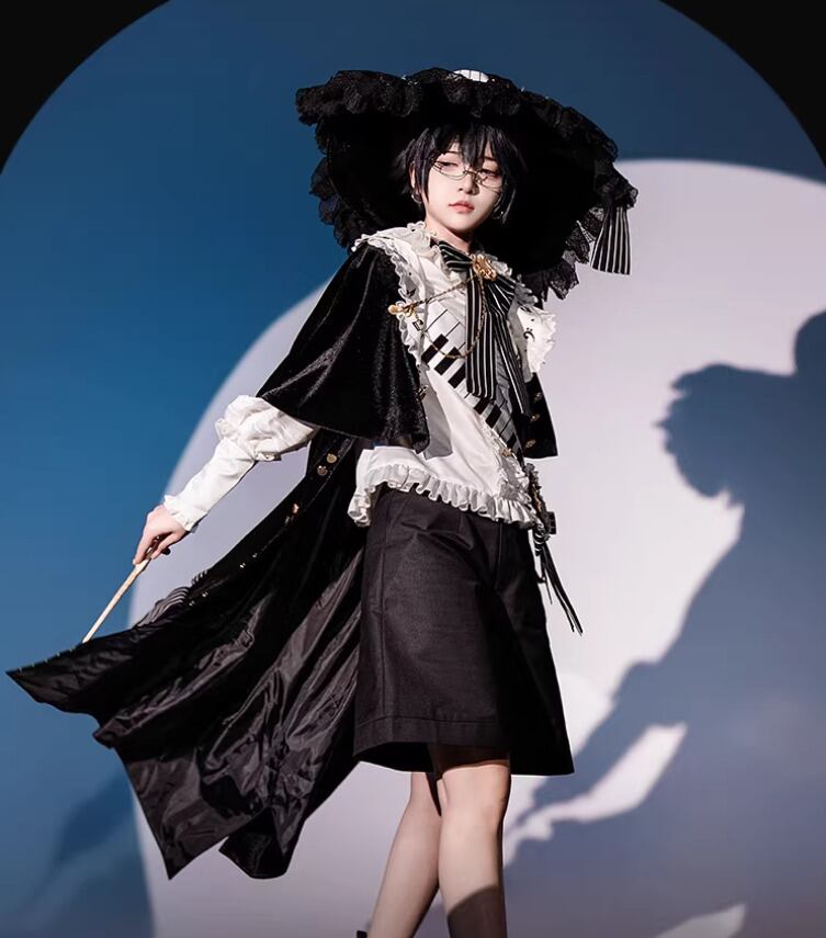 男装 皇子 帽子 ハット のみ 音符 ピアノ リボン ロリータ モノトーン