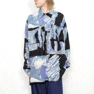 USA VINTAGE PATTERNED DESIGN RAYON SHIRT/アメリカ古着柄デザインレーヨンシャツ