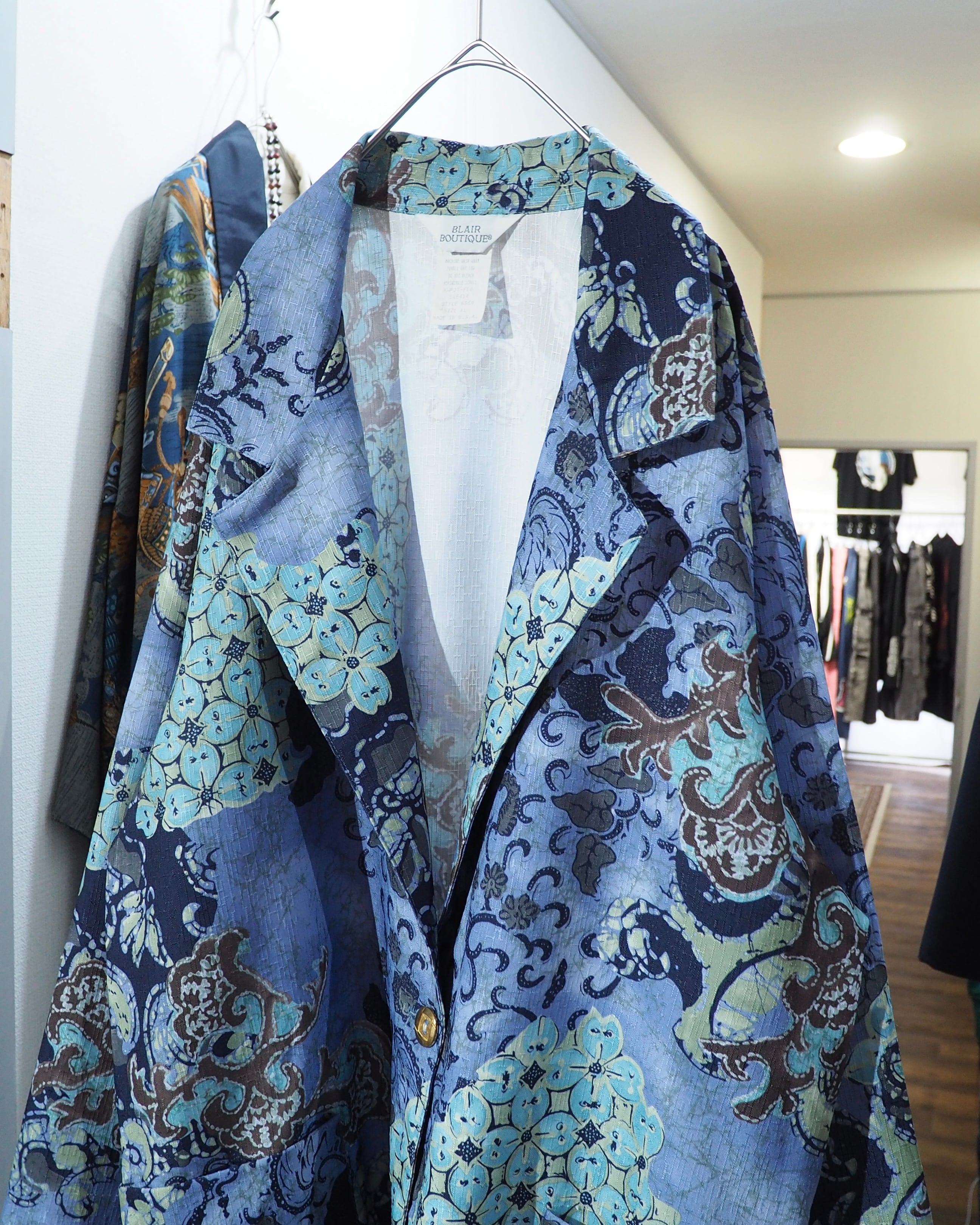 1980 - 90s ” Made in USA ” Beautiful Flower pattern vintage loose Easy Tailored jacket