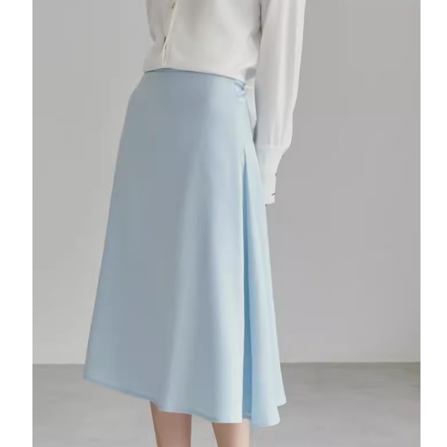 sky blue A line skirt＜sk1851＞