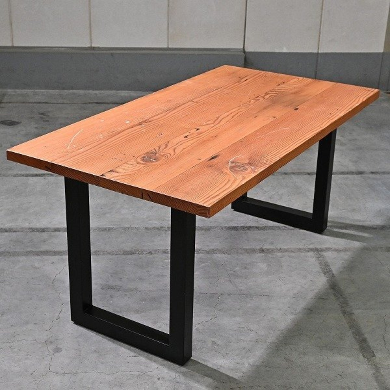 展示品 異素材 20万 ダイニングテーブル 杉無垢材 インダストリアル 作業台 机 デスク オフィス 会議 リビング【中古家具/中古インテリア/USED家具ユーズド家具/リサイクル】