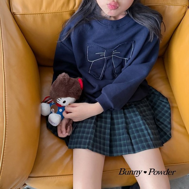 【取寄】bunny powder｜ribony sweatshirt｜リボニースウェット｜S-4XL｜kids&jr｜26 autumn