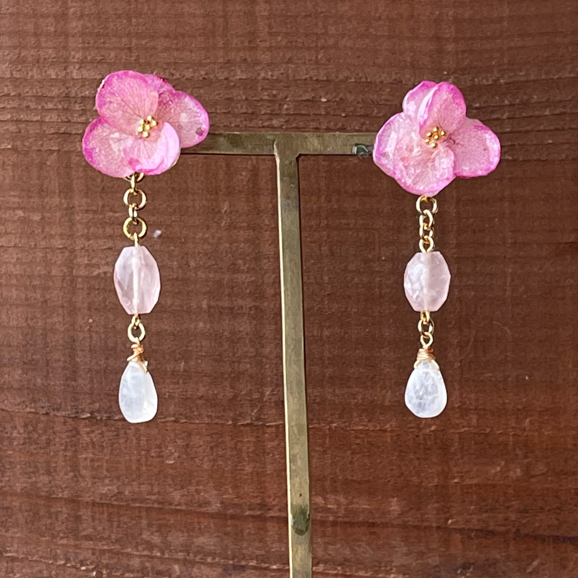 季節のお花 紫陽花 組み合わせ自由ピアス Sana Flower Jewelry
