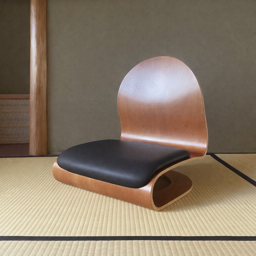 Tatami Chair by Verner Panton (Mahogany body / Leather)