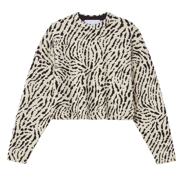 Proenza Schouler White Label　ANIMAL JACQUARD TOP　BEIGE/BLACK