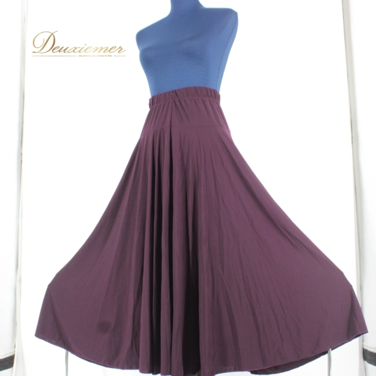 社交ダンス 衣装 スタンダード スカート レッスンウェア 女性用 レディース オールシーズン 紫 パープル系 無地 シンプル 練習着 フォーマル ディープパープル 伸縮性 ルームウェア おしゃれ 大人 ゆったり フェミニン スポーツウェア