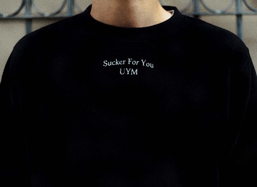 18a/w "SUCKER FOR YOU" Crew Neck Sweat Black