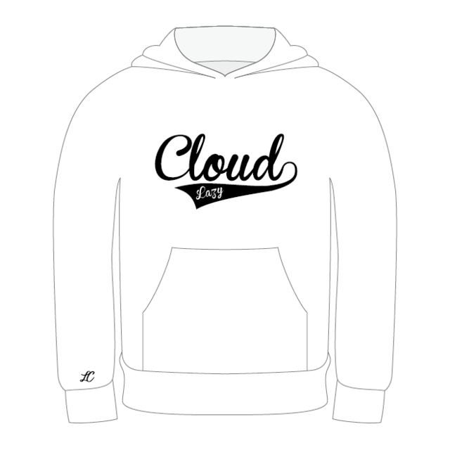 【受注生産】パーカー ベースボールデザイン ホワイト