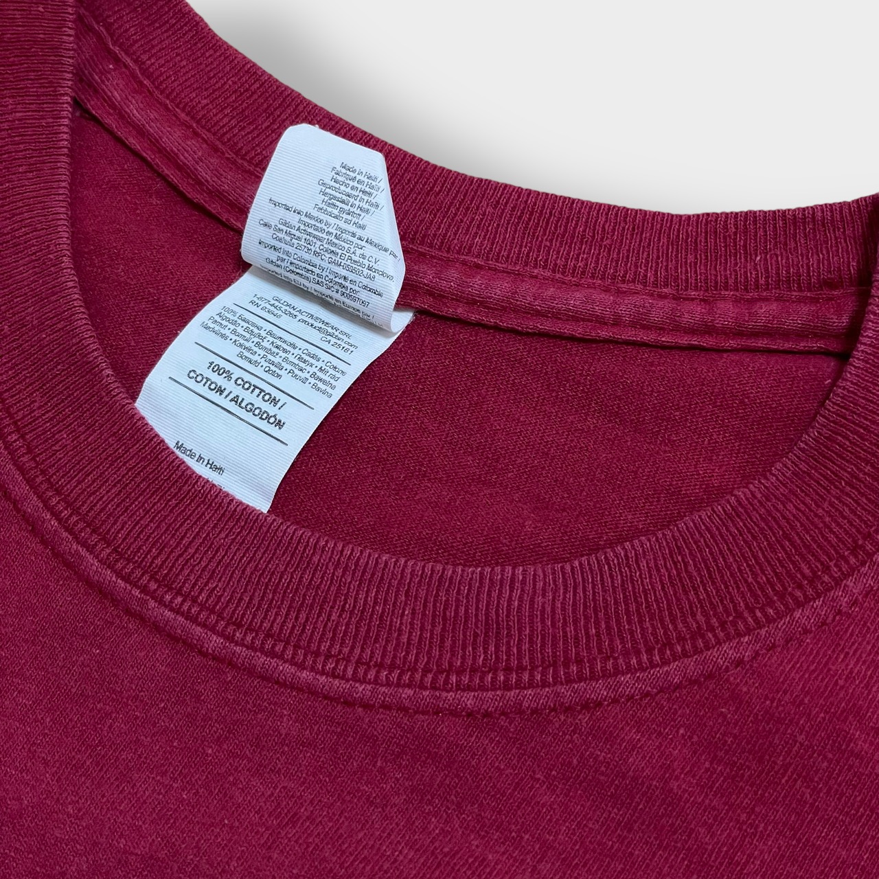 【GILDAN】VFIS 消防署 消防車 ロゴ プリント Tシャツ ワンポイント バックプリント イラスト M バーガンディ 半袖 夏物 US古着