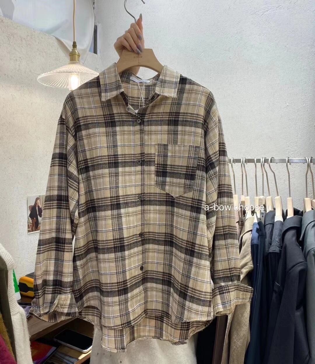 チェック柄　ネルシャツ　AJ2205-D08