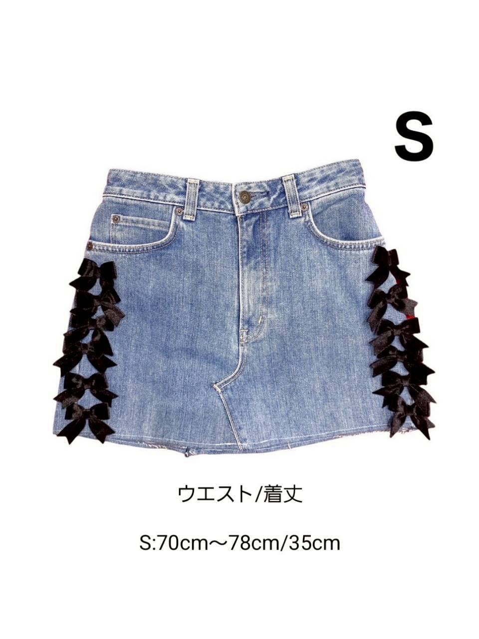 Starry by lilLilly バックリボンデニムスカート Starry⭐︎フリルデニムミニスカート | lilLilly official webstore