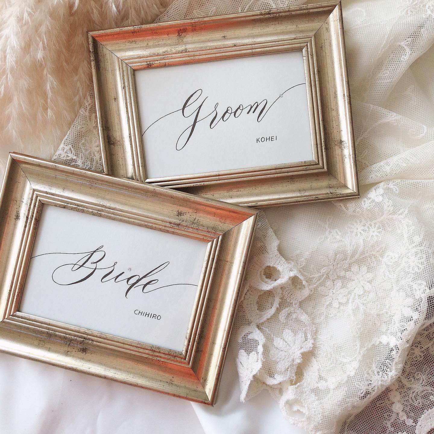 アンティーク調 結婚式 受付サインセット Bride Groom Musette