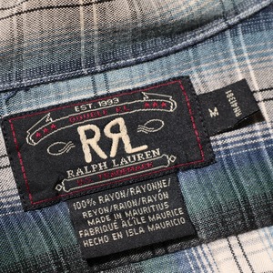 美品 M 90s RRL レーヨン オンブレ シャツ 三ツ星タグ ダブルアールエル
