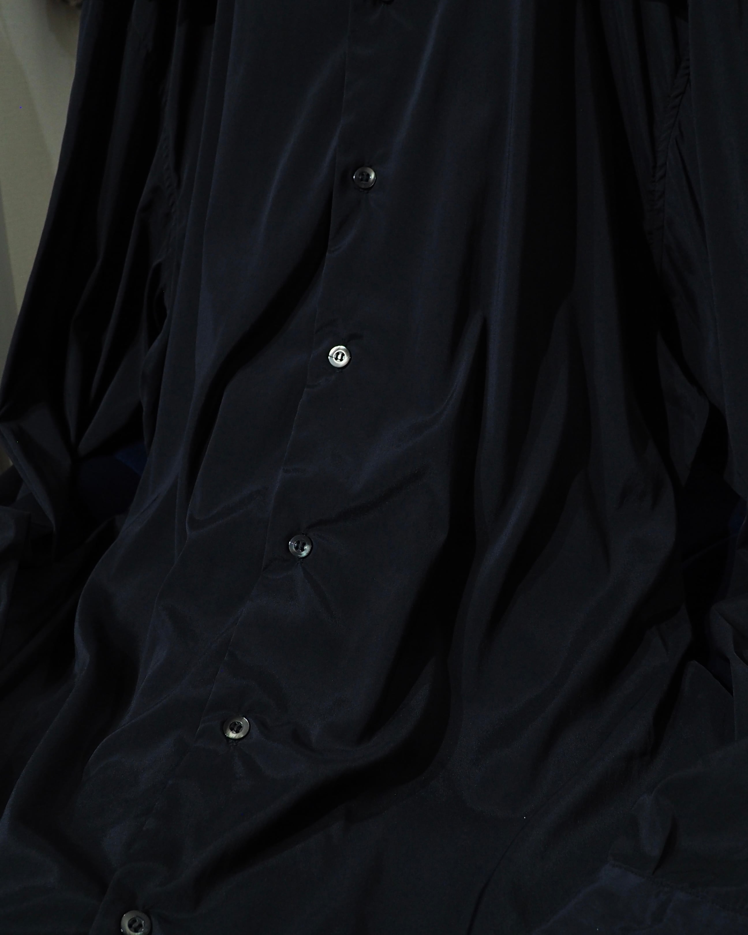 1990 - 00s " 5351 Pour Les Hommes " Black Pointed Collar Archive Drape Shirt