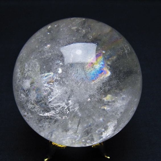 水晶 丸玉 虹入り 61mm クリスタル スフィア お守り 浄化 水晶玉 球体 玉 パワーストーン 151-7876