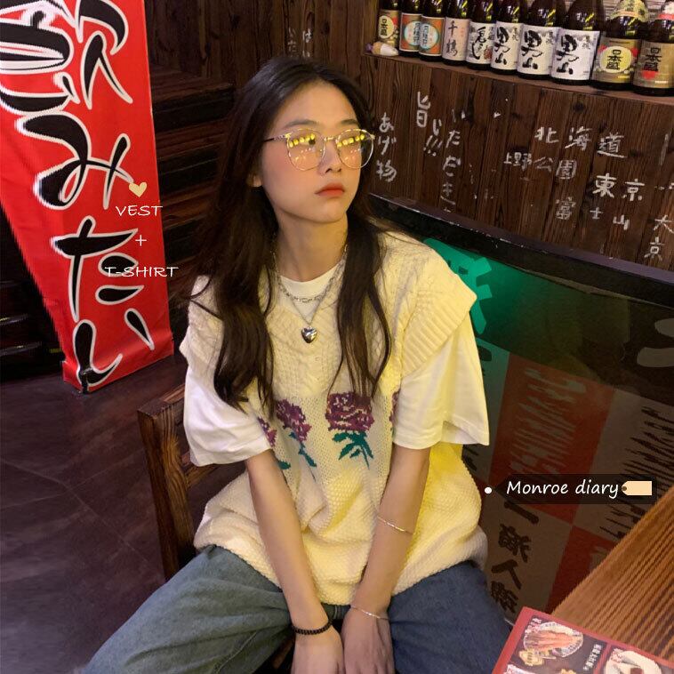 スタイルセーター オータムルーズノースリーブジャケット 秋物 モンロー16749463115