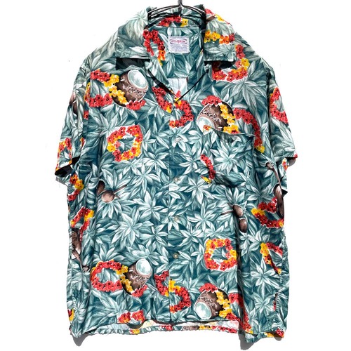 [PILGRIM --Made In Japan] Vintage Rayon Aloha Shirt [1960s-] Vintage Silky Rayon Hawaiian Shirt