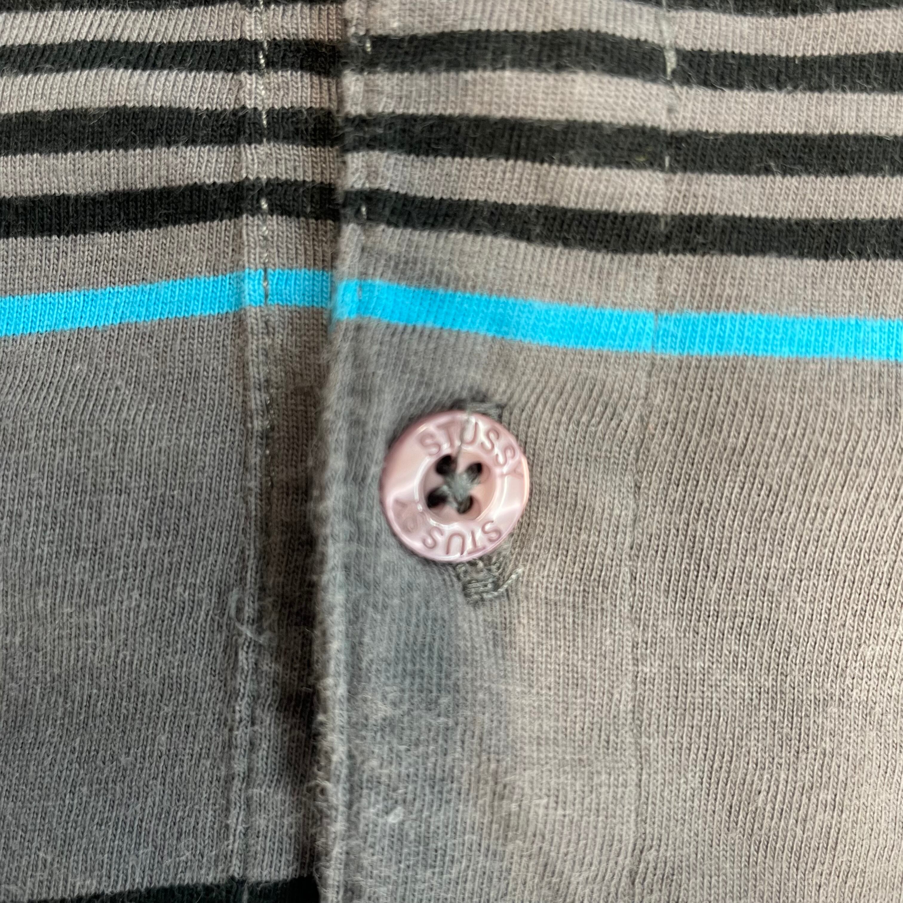 90s-00s STUSSY ステューシー マルチボーダー柄ポロシャツ