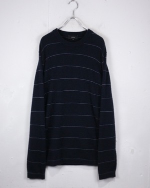【Caka act2】“VINCE” Horizontal Stripe Loose Cashmere Knit