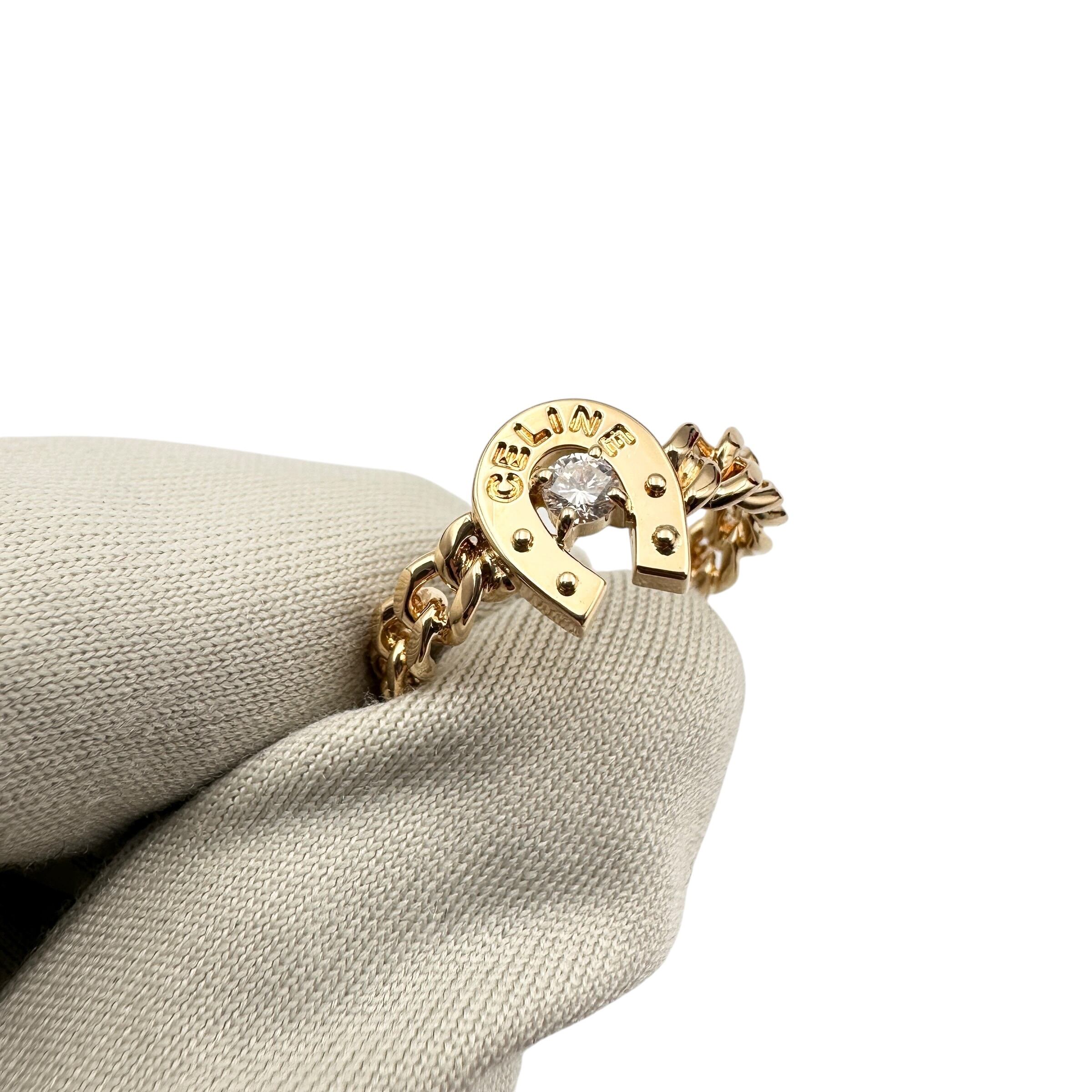 CELINE セリーヌ ダイヤリング K18 #52 0.09ct 28380-202604 | rean