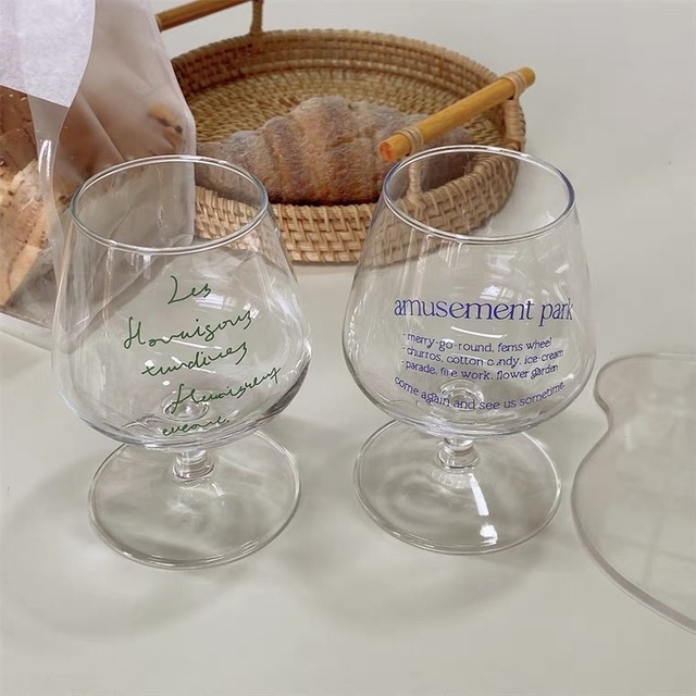 英字おしゃれグラス Ws1095 カフェ 韓国雑貨 韓国インテリア 北欧インテリア White Style 韓国インテリア 韓国発 北欧インテリア ホワイトインテリア モノトーン スタイリッシュ