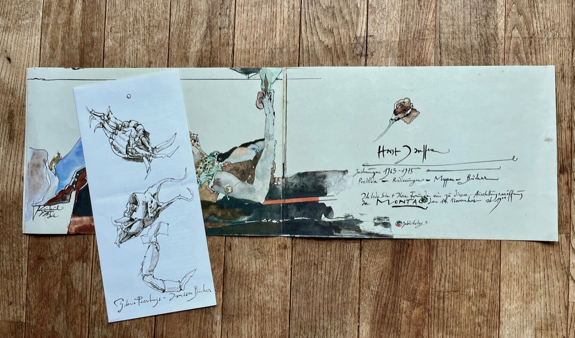 【インヴィテーションカード＋プライスリスト・エフェメラ】ホルスト・ヤンセン HORST JANSSEN  galerie peerlings  1975  [3100086]