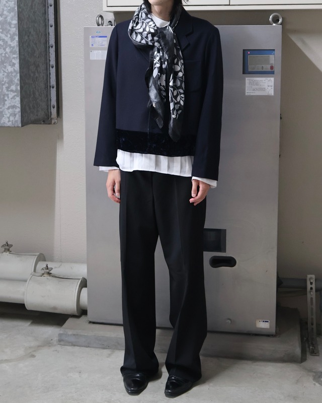 【tricot COMME des GARCONS】short length velor switching jacket