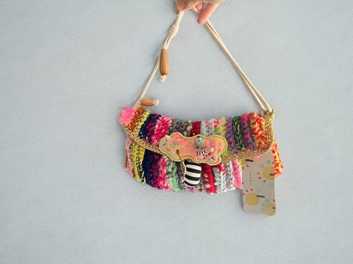 緑虫　colorian × ふわりあん　バッグ＆ブローチ