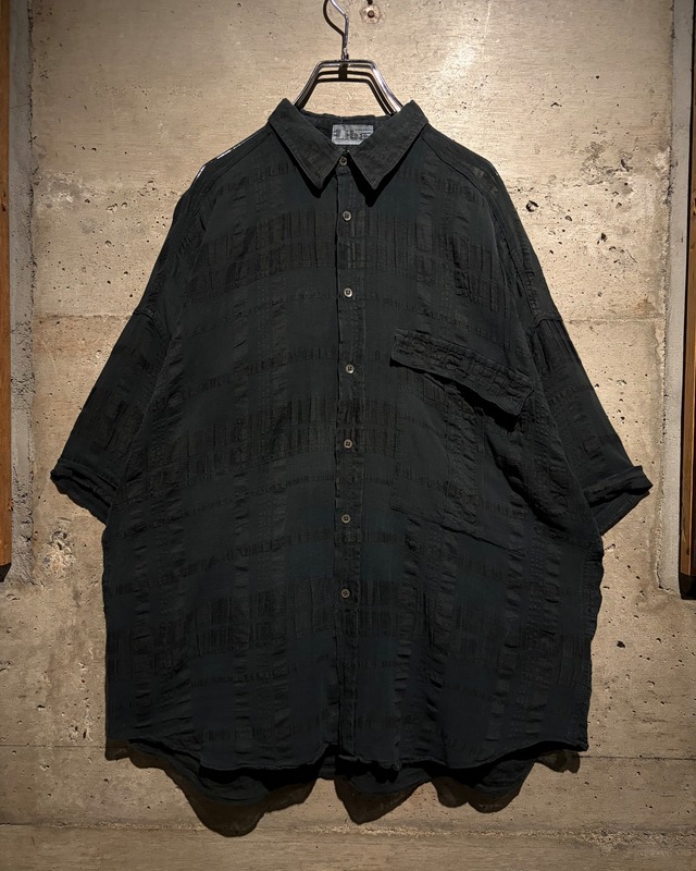 【Caka】80's Linen × Cotton Vintage S/S Check Shirt