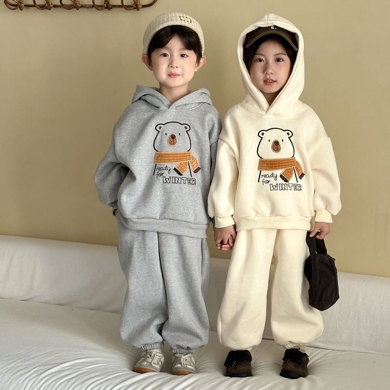 【BABY&KID】厚手クマ柄セットアップ