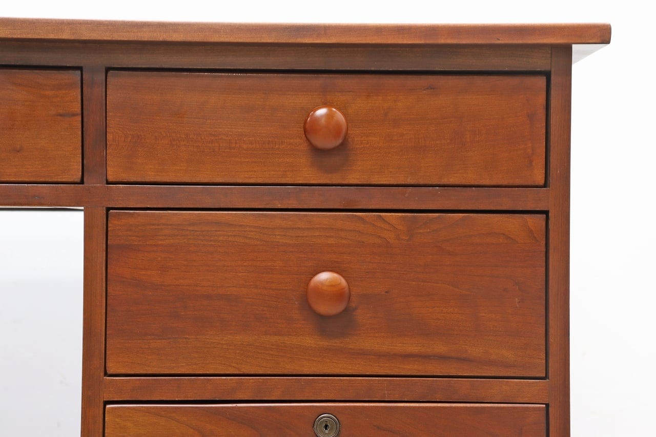 ETHAN ALLEN イーセンアーレン チェリー無垢材 クラシカル デスク 両袖