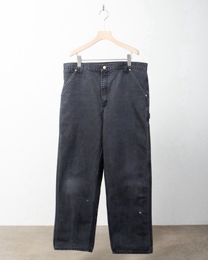 old "Carhartt" good faded duck painter trousers / Made In USA / COLOR:BLACK