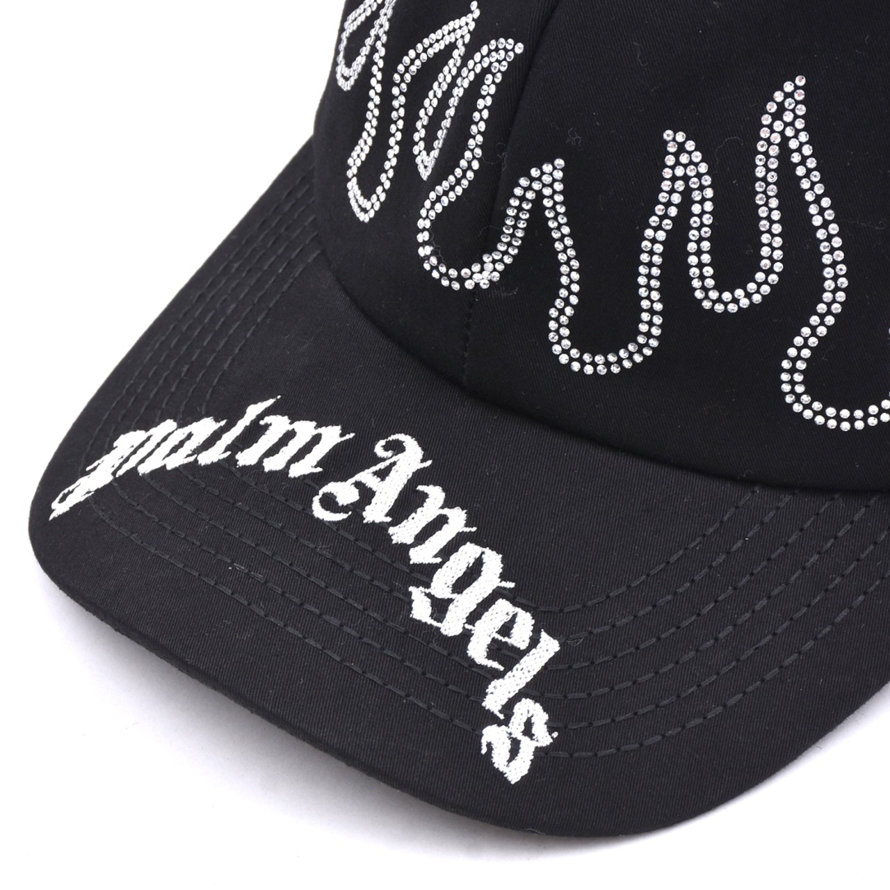 【Palm Angels】RHINESTONE BASEBALL CAP　BLACK/SILVER - 5