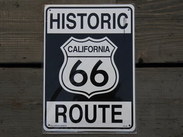 プラスチックサインボード【ROUTE66】アメリカン雑貨 ガレージ 看板 インテリア