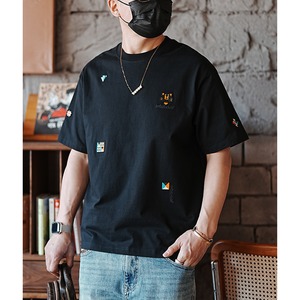 Embroidered crew neck t-shirt 0611