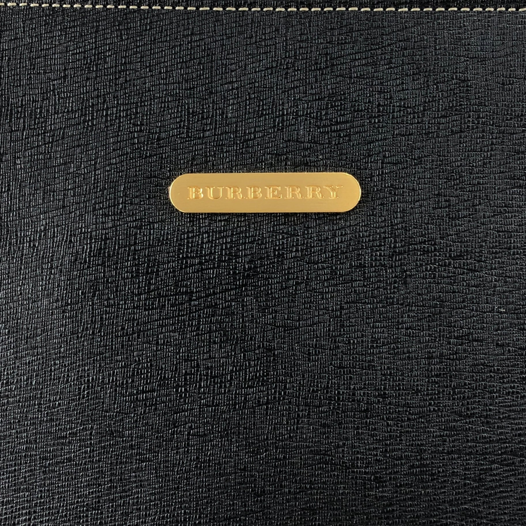 BURBERRY バーバリー ハンドバッグ ブラック ロゴプレート レザー