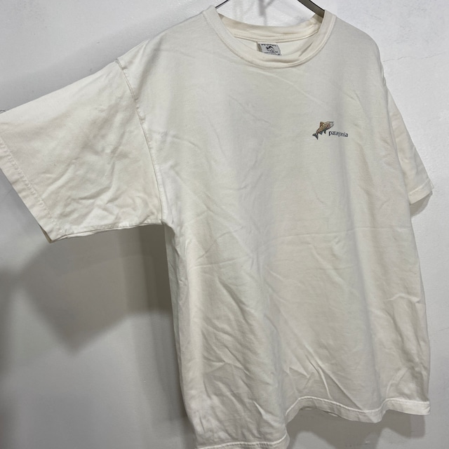 90s Patagonia ベネフィシャル 波 魚 北斎 バックプリントTシャツ