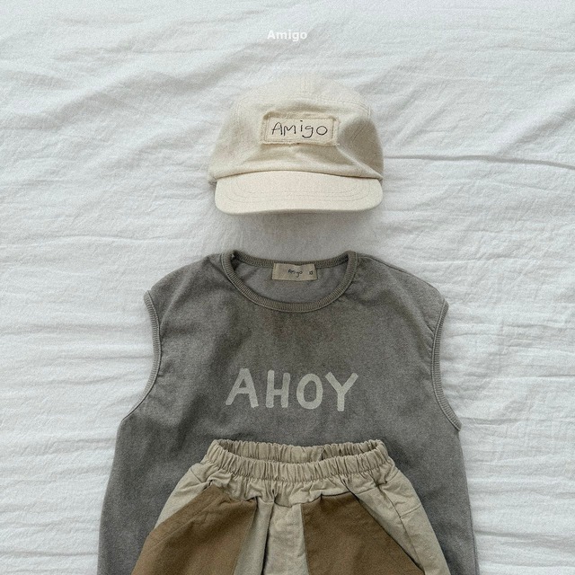 《予約》送料無料【Amigo】Velour Lettering Sleeveless