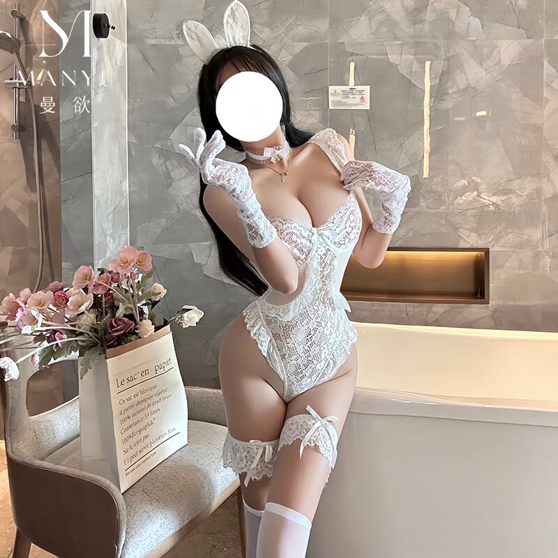 〔ランジェリー〕フレンチレースの白うさぎランジェリー風コスチューム