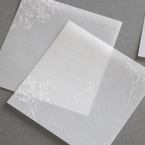 カスミソウのトレーシングメッセージカード