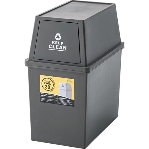 ゴミ箱 30L ダストボックス 屋外 屋内 スタッキング ポリプロピレン ごみ箱 分別ゴミ箱 キッチン カウンター下 フラップロック スタッキングペール マット アースカラー ふた付き 蓋付き おしゃれ シンプル ブラウン グリーン ホワイト