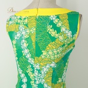フラダンス 衣装 mmy modernistic ワンピース ドレス グリーン系 花柄 植物柄 ノースリーブ ハワイアンプリント ハワイアン アロハ フラ ダンス レッスン 練習 ハワイアンダンス フレアスカート 緑 黄 白 イエロー系 ホワイト系 華やか 鮮やか かわいい おしゃれ 上品 大人っぽい