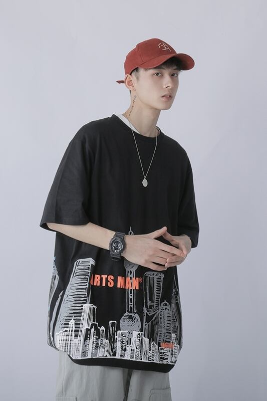 全2色 Tシャツ カットソー プリント カジュアル シンプル